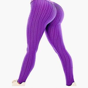 Women's Burgundy Textured Leggings